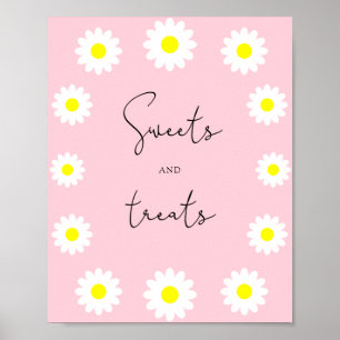 Affiche Fleurs sauvages marguerite - bébé douche douceurs 