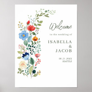 Affiche Fleurs sauvages Mariage rustique de jardin de bien