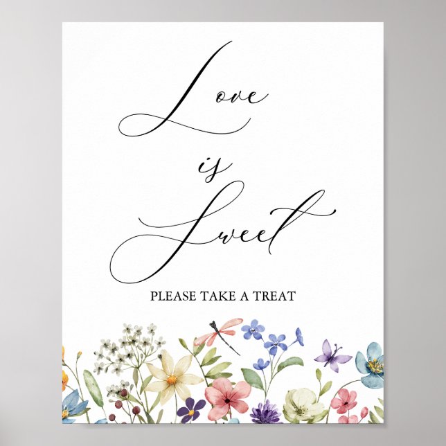 Affiche Fleurs Sauvages Modernes Mariage Fête Amour est Do (Devant)