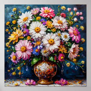 Affiche Fleurs sauvages Nature morte Élégante Botanique Fl