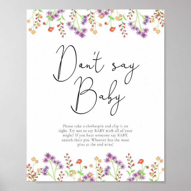 Affiche Fleurs sauvages Ne dis pas bébé (Devant)
