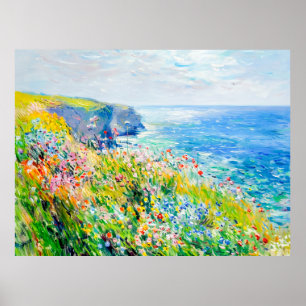 Affiche Fleurs sauvages par Cliff Impressionist Coastline