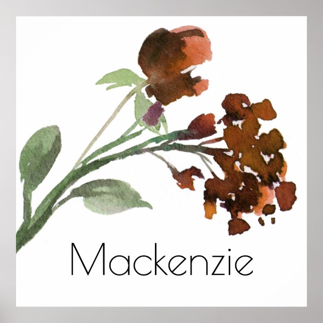 Affiche Fleurs sauvages rustiques | Burning Orange Bohemia (Devant)