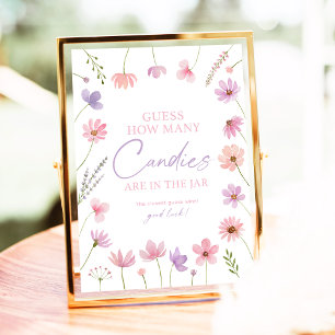 Affiche Fleurs sauvages Violet Rose Devinez Combien De Jeu