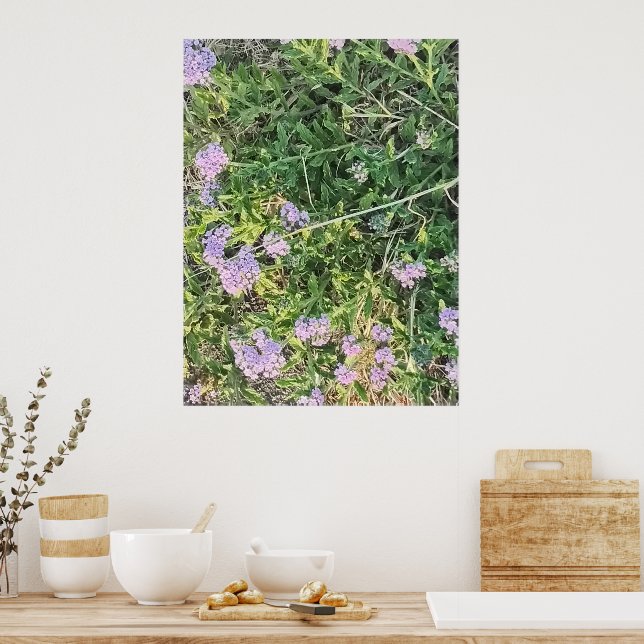 Affiche Fleurs sauvages violettes dans un jardin naturel (Cuisine)