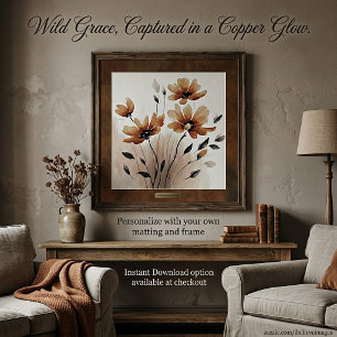 Affiche Fleurs sépia