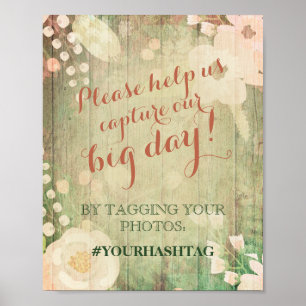 Affiche Fleurs Shabby Chic   Mot-clic de photos de mariage