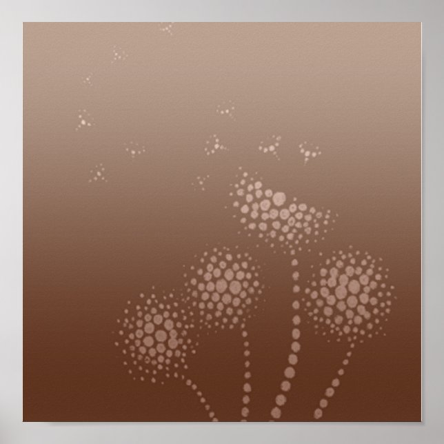 Affiche fleurs soufflantes rose et brun (Devant)