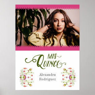 Affiche Fleurs Traditionnelles Mexicaines Roses Photo Quin