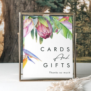 Affiche Fleurs Tropicales Colorées   Panneau Cartes et Cad