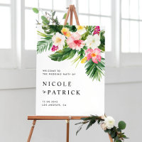 Fleurs tropicales et Wedding shower de verdure