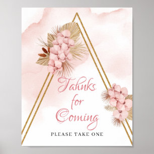 Affiche Fleurs tropicales séchées Merci pour le signal d'a