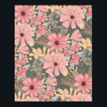 Affiche Fleurs vertes rose Sage Laisser Motif Aquarelle<br><div class="desc">Cette motif élégante et féminine est parfaite pour une femme design et branchée. Il présente des fleurs de corail rose, rose moyen, marron, jaune doré et vert de forêt peintes à la main, ainsi que des feuilles sur un arrière - plan vert sauge. C'est le pays, joli, mignon, unique, artistique...</div>