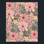 Affiche Fleurs vertes rose Sage Laisser Motif Aquarelle<br><div class="desc">Cette motif élégante et féminine est parfaite pour une femme design et branchée. Il présente des fleurs de corail rose, rose moyen, marron, jaune doré et vert de forêt peintes à la main, ainsi que des feuilles sur un arrière - plan vert sauge. C'est le pays, joli, mignon, unique, artistique...</div>