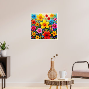 Affiche Fleurs Vibrantes : Jardin de Joie Art