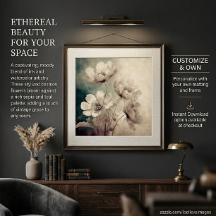 Affiche Fleurs vintage douces