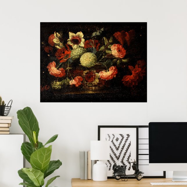 Affiche Fleurs vintages (Bureau à domicile)