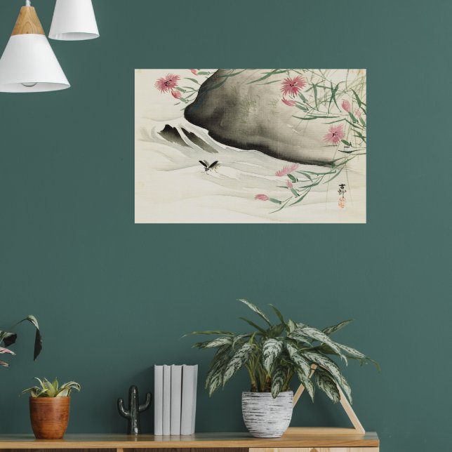 Affiche Fleurs vintages Aquarelle japonaise (Salon 1)