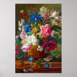 Affiche Fleurs Vintages colorées Peinture