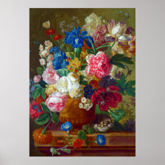 Affiche Fleurs Vintages colorées Peinture