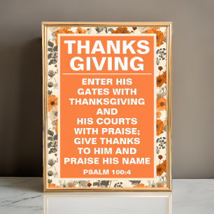 Affiche Fleurs vintages de automne Thanksgiving Wall Art I