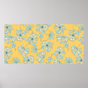 Affiche Fleurs vintages de chrysanthème Pat vintage sans