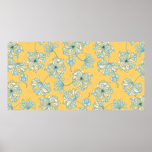Affiche Fleurs vintages de chrysanthème Pat vintage sans j (Devant)