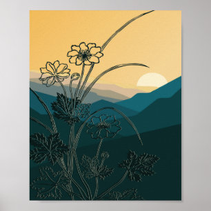 Affiche Fleurs vintages Florales Plantes Nature Botany Art