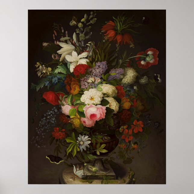 Affiche Fleurs vintages Henryka Beyer (Devant)