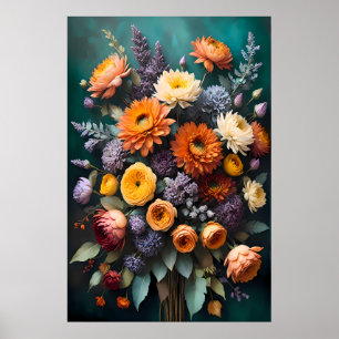 Affiche Fleurs Vintages intemporelles, Flore classique
