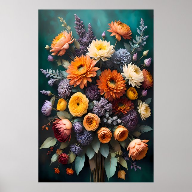Affiche Fleurs Vintages intemporelles, Flore classique (Devant)