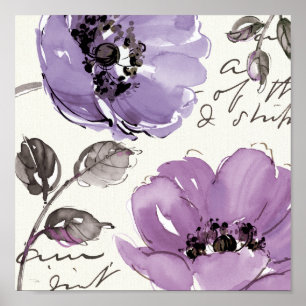 Affiche Fleurs violettes