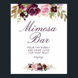Affiche fleurs violettes douche nuptiale mimosa signe barr<br><div class="desc">Un design floral avec de beaux tournesols et une élégante couleur bleu marine. Le texte et les couleurs de cette affiche peuvent être modifiés.</div>