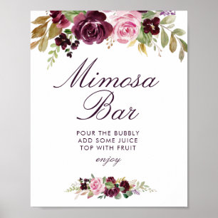 Affiche fleurs violettes douche nuptiale mimosa signe barr