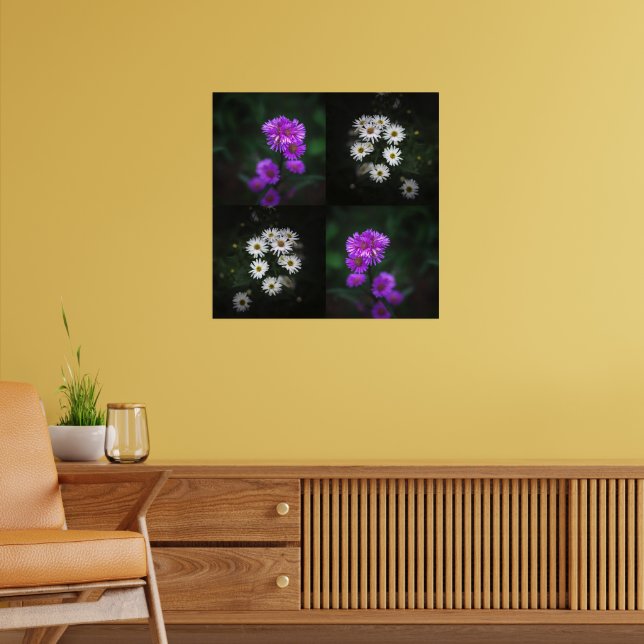 Affiche Fleurs violettes et blanches (Salon 2)