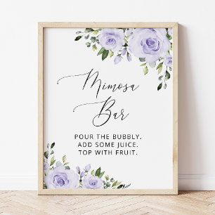 Affiche Fleurs violettes, Fleurs Lilac, Boho, Bar Mimosa