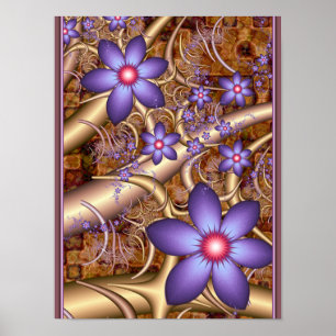 Affiche Fleurs Violettes Grimpantes