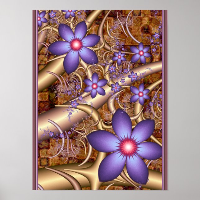 Affiche Fleurs Violettes Grimpantes (Devant)