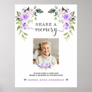 Affiche Fleurs Violettes Partagent un Souvenir Panneau Fun