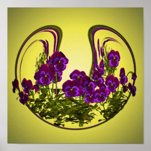 Affiche Fleurs violettes violettes Abstraites