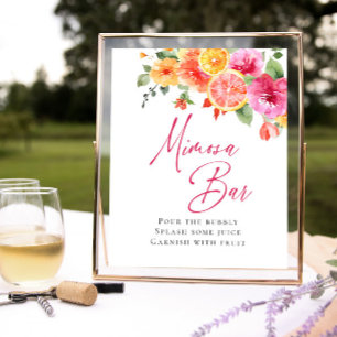 Affiche Fleurs vives Floral Citrus Bridal Mimosa Bar