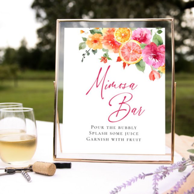 Affiche Fleurs vives Floral Citrus Bridal Mimosa Bar (Créateur téléchargé)