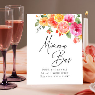 Affiche Fleurs vives Floral Citrus Bridal Mimosa Bar