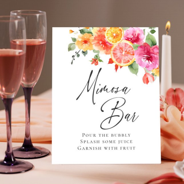Affiche Fleurs vives Floral Citrus Bridal Mimosa Bar (Créateur téléchargé)