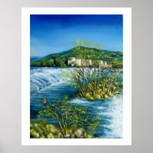 Affiche FLEUVE ARNO À ROVEZZANO Florence Toscane Paysage