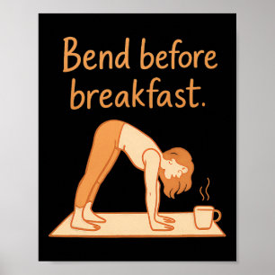 Affiche Flexion avant le petit-déjeuner Conception de café