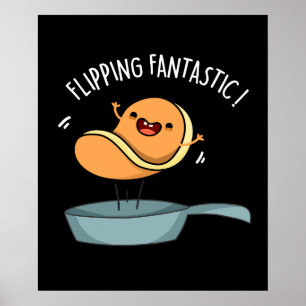 Affiche Fliastic Funny Pancake Pun Dark BG