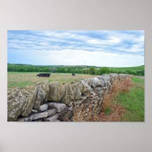 Affiche Flint Hills, Kansas, Stone Fence