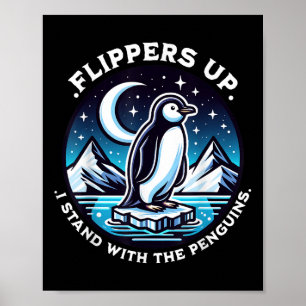 Affiche Flippers Drôle Je Me Trouve Avec Les Pingouins