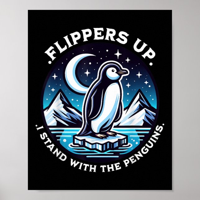 Affiche Flippers Drôle Je Me Trouve Avec Les Pingouins (Devant)